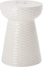 Safavieh Castle Gardens Collection Daphne White Glazed Ceramic Garden Stool