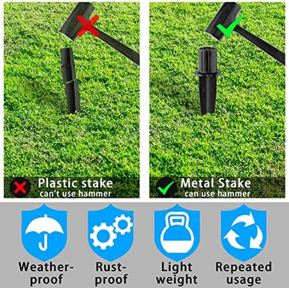 Metal Stakes Solar Lights Replacement Spike - Outdoor Ground Stake for Backyard Garden Lights Landscape Yard Pathway Patio Lamps Pole (Metal-8 Pack) - 0.78x5.36 inches