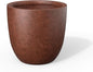 Kante 18 Inch Dia Round Concrete Planter, Indoor Outdoor Large Plant Pot with Drainage Hole and Rubber Plug for Home Patio Garden, Rusty