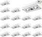 Solar Fence Lights 16 Pack, 50 Lumens Outdoor Solar Lights with 12 Modes RGB Color Glow LED，Waterproof, Solar Lights for Patio, Backyard, Deck, Fence, Railing(White Shell)
