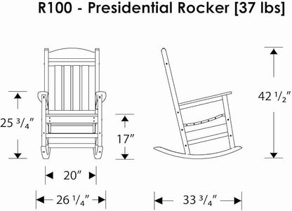 POLYWOOD Presidential Rocking Chair in Sand