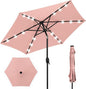 Best Choice Products 7.5ft Outdoor Solar Market Table Patio Umbrella for Deck, Pool w/Tilt, Crank, LED Lights - Rose Quartz