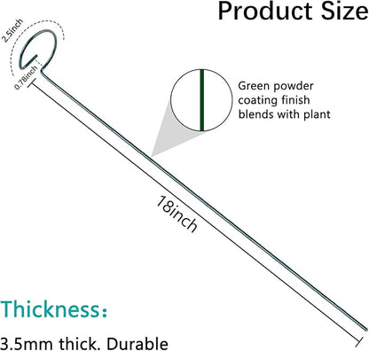 12 Pack 18 Inch Plant Support Stakes, Metal Single stemmed Flower Support Hoops，Garden Plant Stakes Plant Prop for Amaryllis Orchid Lily Rose Peony Tomatoes Gladiolus