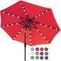 ABCCANOPY Durable Solar Led Patio Umbrellas with 24LED Lights 7.5FT (Red)