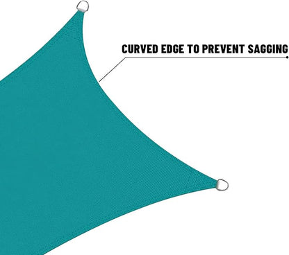 LOVE STORY Right Triangle 8'x10'x12.8' Waterproof Sun Shade Sail Canopy UV Block for Outdoor Patio Backyard Carport,Turquoise Blue(We Make Custom Size)