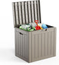 EasyUp 33Gal Outdoor Deck Box, Lager Patio Storage Box Indoor and Outdoor Use,Resin Storage Bin for Patio Furniture Cushions Garden Tools, Package Delivery (Gray)
