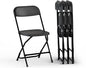 4 PACK White Foldable Plastic Chair | Folding & Stackable | 350 lbs Capacity Steel Frame Seats for Indoor Outdoor | Commercial Use Events Wedding Party Events Bulk Picnic Kitchen Dining