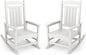 KINGYES Oversized Patio Rocking Chair Set of 2, High Density Polyethylene Outdoor Rocking Chairs with 330lbs Support for Adults, White