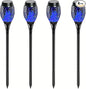 4 Pack Outdoor Solar Flame Light,Solar Lights Outdoor for Garden Decorations with Flickering Flame,IP65 Waterproof Solar Powered Yard Lights Torch Light for Lawn Patio Pathway (Blue)