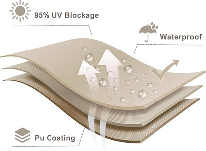 LOVE STORY Rectangle 6'x9' Waterproof Sun Shade Sail Canopy UV Block for Outdoor Patio Backyard Carport,Taupe(We Make Custom Size)