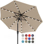 ABCCANOPY Durable Solar Led Patio Umbrellas with 32LED Lights 11FT (Khaki)