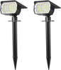 Solar Spot Lights Outdoor Waterproof IP65, 2 Pack Landscape Spotlights with 46 LEDs, 3 Modes Auto On/Off Solar Powered Flood Lights for Outside Pathway, Yard, Garden, Walkway (Cool White)