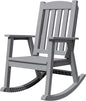 Devoko PP Material Rocking Chair Outdoor Indoor All Weather High Back Patio Rocker for Adult Heavy Duty Rocking Chair for Patio Backyard Porch Garden (Heavy Duty, Gray)