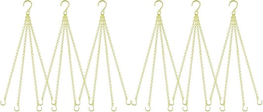 garini 6 Pack, 23 Inch Hanging Baskets Chain, Gold Hanging Chains with Hooks, Replacement Plant Hangers for Planters, Bird Feeders and Lanterns