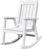 Devoko PP Material Rocking Chair Outdoor Indoor All Weather High Back Patio Rocker for Adult Heavy Duty Rocking Chair for Patio Backyard Porch Garden (Heavy Duty, White)
