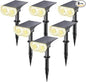 Linkind Solar Lights Outdoor Waterproof IP65, StarRay Dusk-to-Dawn Outdoor Solar Lights, 3 Lighting Modes Solar Spot Lights Outdoor for Garden, Yard, Landscape (Warm White, 6 Pack)