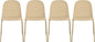 2xhome Set of 4 Modern Stackable Armless Dining Chairs | Plastic Shell Seat with Metal Legs | Indoor or Outdoor Use | Home Kitchen Patio, Beige