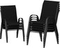 UDPATIO Patio Chairs Set of 8, Stackable Outdoor Dining Chairs with High Back, Breathable Textilene Fabric Outdoor Chair All Weather, 350LBS Capacity for Garden, Backyard (Black)