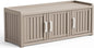 3 Doors Shoe Bench, Waterproof & UV-Resistant, Resin Shoe Cabinet Indoor & Outdoor Use, Entryway Bench with Adjustable Shelves & Hidden Storage Space for Bedroom, Hallway, Grey