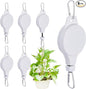 6 Pcs Retractable Plant Hanger, Easy Reach Plant Pulley Adjustable Height Wheel for Hanging Plants - Heavy Duty for Garden Baskets Pots & Birds Feeder - White