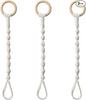 3 Pcs Adjustable Macrame Plant Hanger Extenders with Wooden Ring Handmade Woven Hanging Basket Extension Connectable Rope Hanging Plant Extender for Outdoor Indoor Plants Pot Holder Home Decor