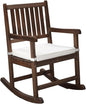 VINGLI Outdoor Rocking Chair, Weatherproof Rocker with Cushion, Wooden Rocking Bench Support 450 LBS for Patio, Yard, Garden, Outdoor or Indoors, Rustic