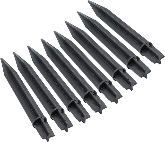 8PCS Torch Stake 8.26 Inch Pathway Light Stake Plastic Path Light Replacement ABS Plastic Stake Solar Stake for Garden, Pathway Lamps(Head Mounting Dia 0.82 Inch)