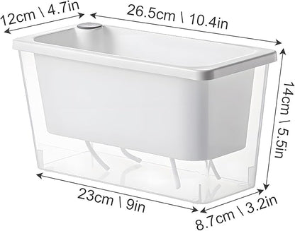 Window Box Planter, 2 Pack 10 Inch Plastic Self Watering Pots for Indoor Plants, Rectangular Flower Pots with Reservoir for Outdoor Indoor Plants Garden Home Decor - White