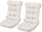 SERWALL HDPE Outdoor Rocking Chair Cushion Set of 2 Memory Foam Cushion Beige