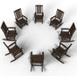 Oversized Rocking Chair Set of 8, Outdoor Rocking Chair for Adults, All Weather Resistant Porch Rocker for Lawn Garden, Brown