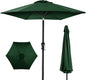 Best Choice Products 7.5ft Heavy-Duty Round Outdoor Market Table Patio Umbrella w/Steel Pole, Push Button Tilt, Easy Crank Lift - Green