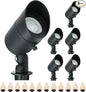 Lumina Lighting® 5W Landscape Lighting 12V Landscape Lights Low Voltage Landscape Spotlights Warm White Waterproof Outdoor Replaceable LED Bulb for Garden,Lawn,Porch,Patio and Yard (Black) (6-Pack)