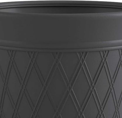 Suncast 8 Pack 14" x 12" Round Resin Decorative Weatherproof Outdoor Hideaway Standard Garden Hose Storage Pot with Drainage Holes, Gray