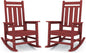 KINGYES Oversized Outdoor Rocking Chair Set of 2, All-Weather Patio Rocking Chairs for Porch, HDPE Outdoor Patio Rockers with High Back & Wide Seat for Garden, Lawn, Red