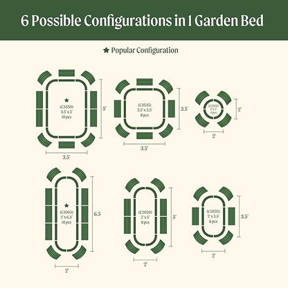 32" Extra Tall Raised Garden Bed Kits, 3.5 x 5 x 2.7ft Raised Planter Box Outdoor, 2 x 6.5 x 2.7ft Deep Root 6 in 1 Modular Metal Raised Beds for Gardening Vegetables Flowers Fruits - Terra Cotta