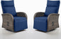 Belord Swivel Outdoor Recliner Chair Set of 2 - Reclining Patio Chair with Adjustable Backrest and Footrest, All-Weather Wicker Chaise Lounge Chair Outdoor for Pool Deck Brown (Upgraded 2.0)