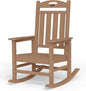 Oversized Rocking Chair Outdoor, High Back Porch Rocker Chair, HDPE All Weather Resistant Rocking Chairs for Patio, 386lbs Weight Capacity, Teak