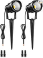 6W 700LM Low Voltage Landscape Lighting, 12V AC/DC 3000K Warm White LED Low Voltage Landscape Lights, IP65 Waterproof Outdoor Spotlights with Connectors for Garden Tree Yard 2 Pack W01SLP206