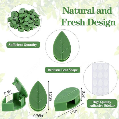 Geiserailie 60 Pieces Plant Climbing Wall Fixture Clips with 72 Pieces Acrylic Adhesive Sticker Leaf Fixer Invisible Wall Vines Fixing Clips Hook Plant Vine Traction for Indoor Outdoor Decoration