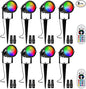 RGBW Low Voltage Landscape Lights, 10W 12/24V Color Changing Landscape Lighting with Remote, IP65 Waterproof Outdoor LED Spotlight for Garden Christmas Halloween, 8 Pack with Connectors