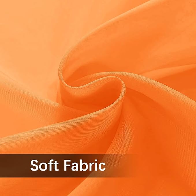 SpaceDresser Waterproof Outdoor Sheer Curtains for Patio - 2 Panels Rod Pocket Indoor Voile Sheer Curtain for Living Room,100W x 108L inch, Orange