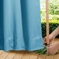 NICETOWN 2 Panels Gazebo Curtains Outdoor Waterproof & Windproof, Top and Bottom Grommet with Back Tab Wind-Break Outdoor Dividers Blackout Blinds with Fixed Rope for Patio, W52 x L84, Light Blue