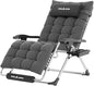 UDPATIO Oversized Zero Gravity Chair 29In XL Patio Reclining Chair with Cushion, Outdoor Folding Recliner with Pillows|Cup Holder|Foot Rest|Padded Headrest, Burgundy, Support 500LB