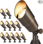 Gardencoin Solid Brass Outdoor Landscape Spotlights, 12V LED Low Voltage Landscape Lights for Garden and Yard, Bronze Heavy Duty Up Lighting Fixture Without Bulb, 12 Pack