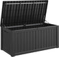 Outdoor Storage Box, Resin Deck Boxes Indoor and outdoor, Waterproof Storage Box Lockable Lid (Black,150 Gallon)