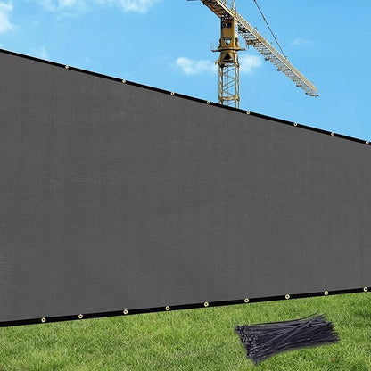 UPGRADE Privacy Fence Screen 6'x11' Dark Grey Outdoor 90% Visibility Blockage 170 GSM Mesh Shade Cover Panels for Backyard,Balcony,Home Decoration with Zip Ties,Customized Avaliable