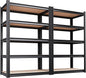 Set of 2 71"H Garage Shelving-5 Tier Garage Storage Shelves,Adjustable Heavy Duty Metal Shelving Unit and Storage Large Rack,Utility Steel Shelf For Warehouse Industrial Pantry Basement 71"x32"x14"