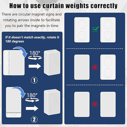 18pcs Outdoor Curtain Weights, Plastic Wrapped Magnetic Drapery Weights, Waterproof Heavy Duty Curtain Magnets Flag Weights for Heavy Wind, Shower Outside Curtain, Tablecloth (White)