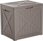 38 Gallon Outdoor Deck Box, Lockable Waterproof Outdoor Storage Boxes For Garden Tools,Indoor Cushions,Accessories Outside Storage Resin Weatherproof Container(Grey)