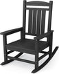 KINGYES HDPE Outdoor Rocking Chair, Widened Seat Patio Rocking Chair, Oversized All Weather Patio Rocker, Black